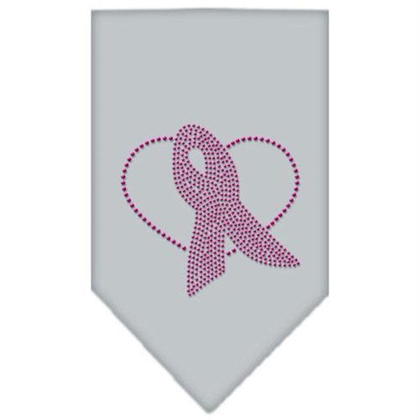 Unconditional Love Pink Ribbon Rhinestone Bandana Grey Large UN849268